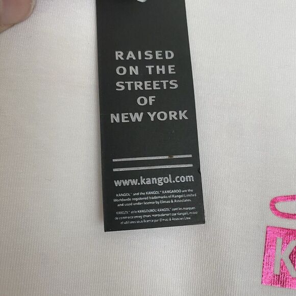Kangol White T-Shirt With Pink Logo Unisex Size XL NWT - Picture 4 of 7
